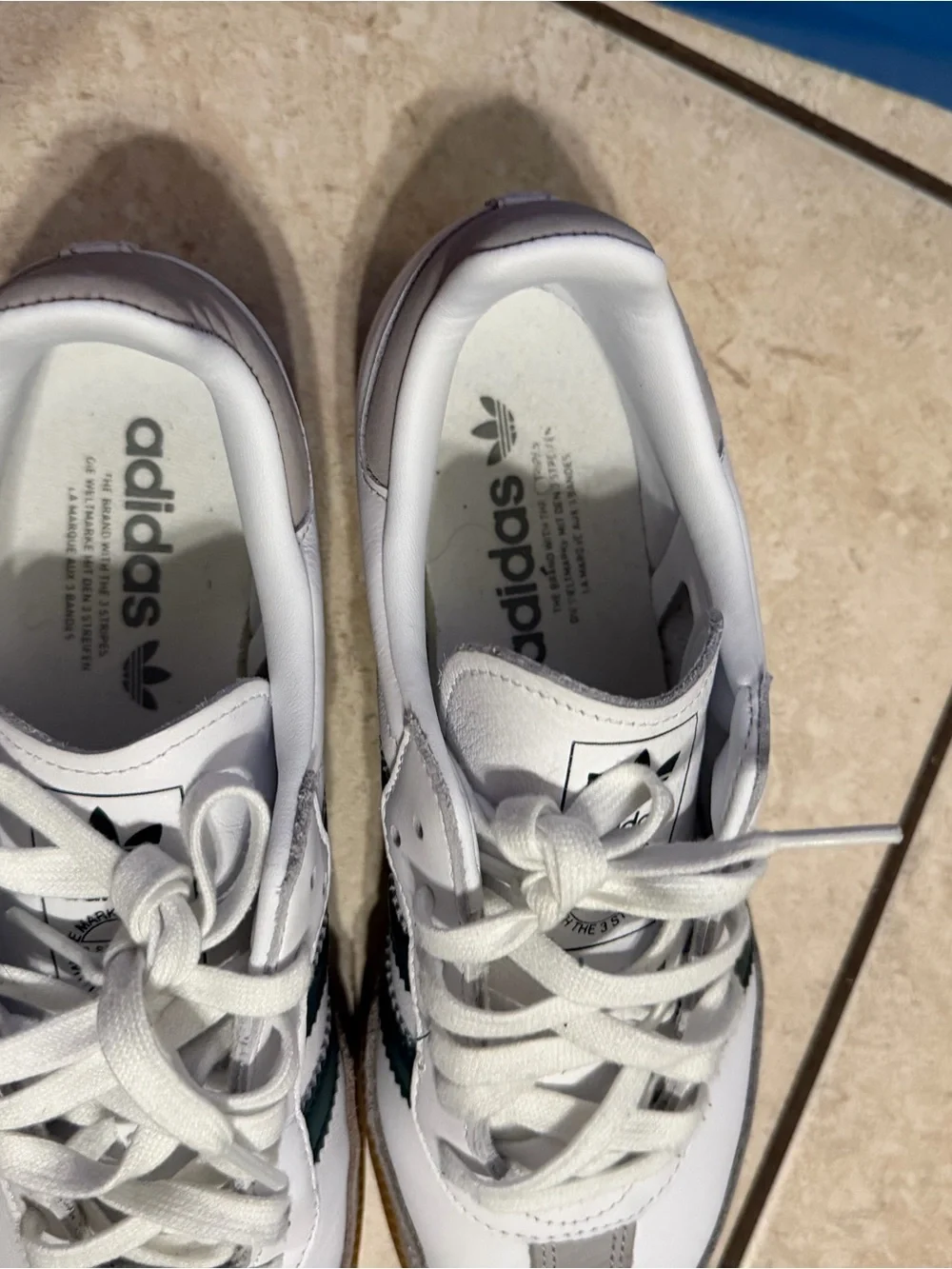 adidas White Leather Sneakers with Light Gray Accents - Picture 4 of 9